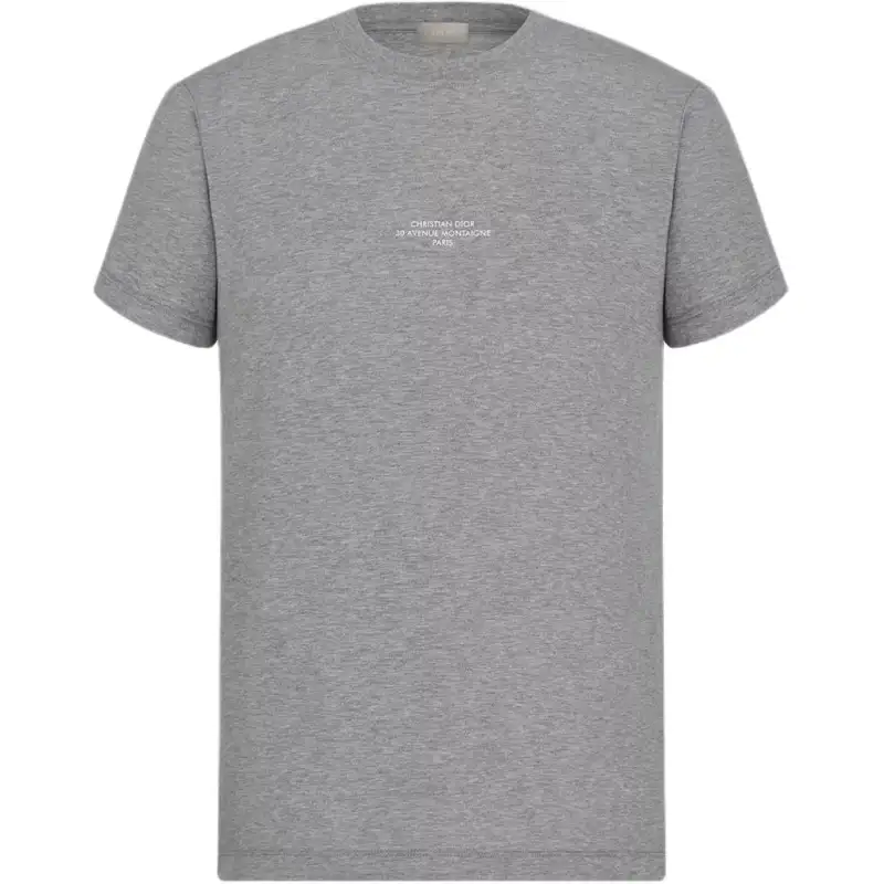 DIOR T Shirts Men's Gray Crew Neck Moderate Straight Fit