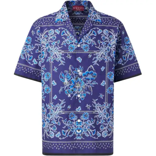 GUCCI Printed Poplin Bowling Shirt