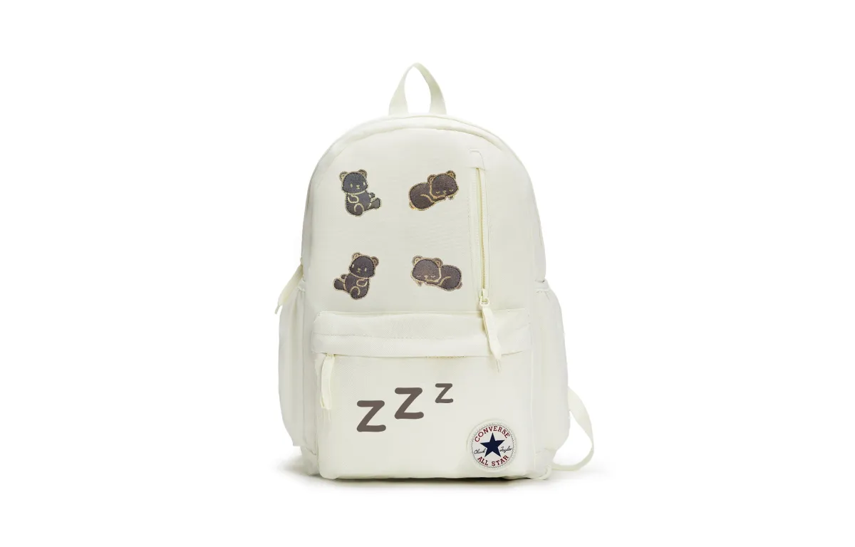 Converse Polyester Backpack Unisex White Sleepy Bear