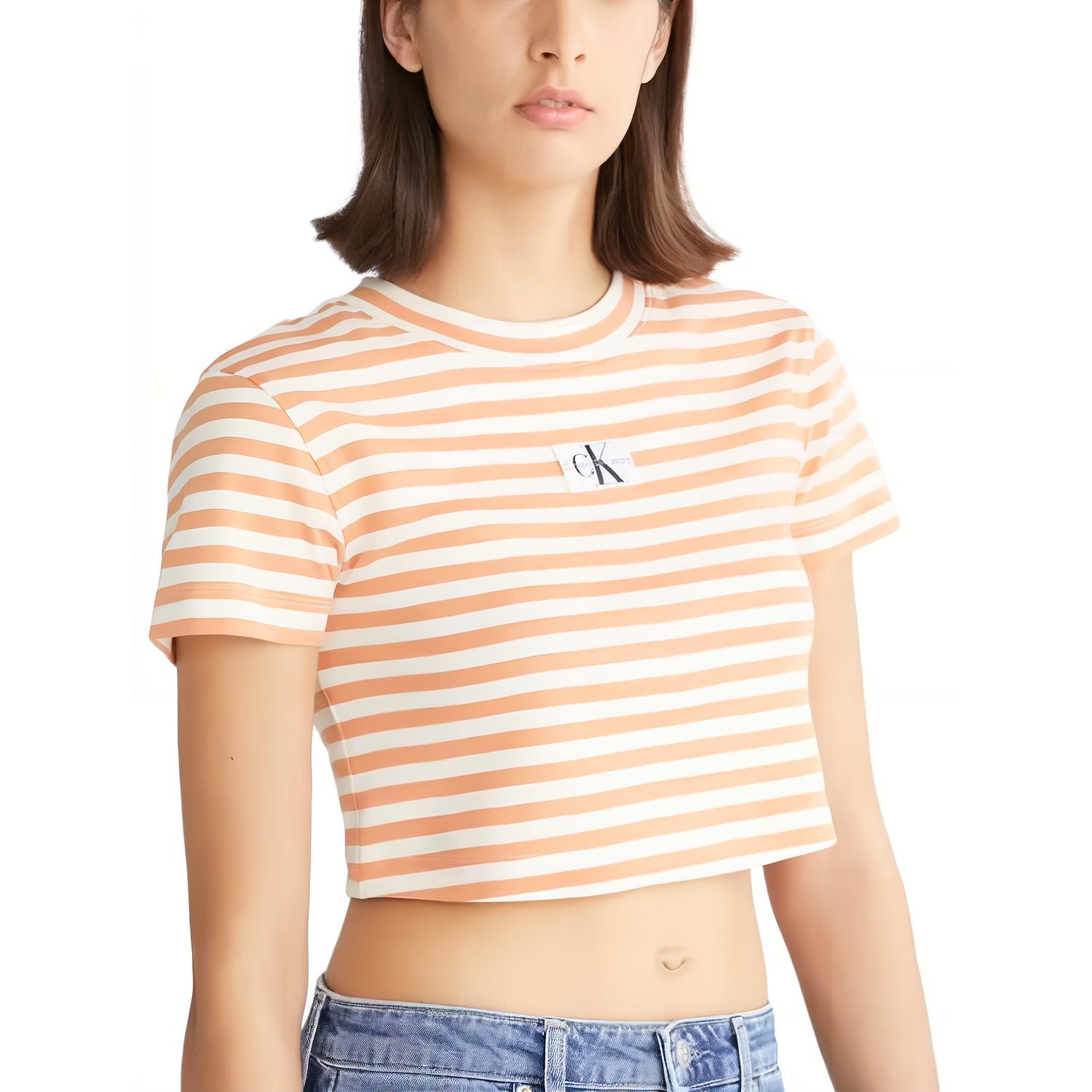 Женская футболка CALVIN CALVIN KLEIN (оранжево-бежевая)