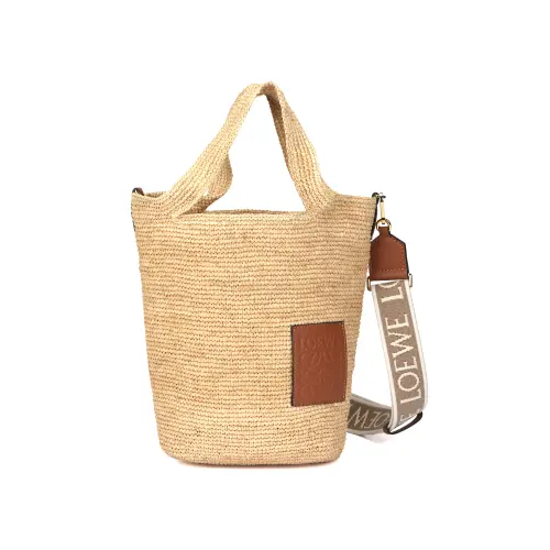 LOEWE Slit Raffia Handbag, Crossbody Bag Mini Women's Linen