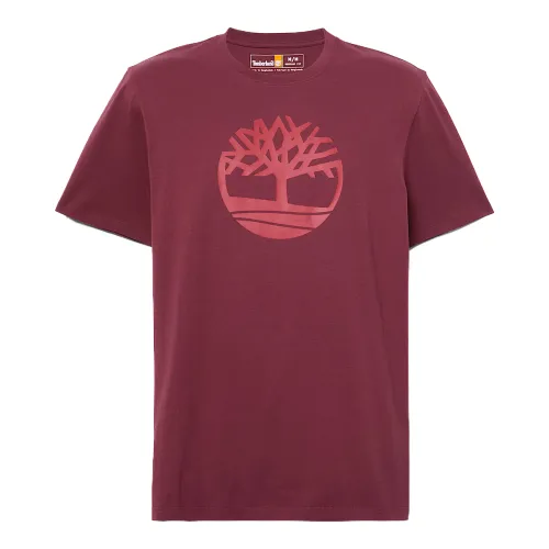 Timberland T Shirts Men's Red Crew Neck Moderate