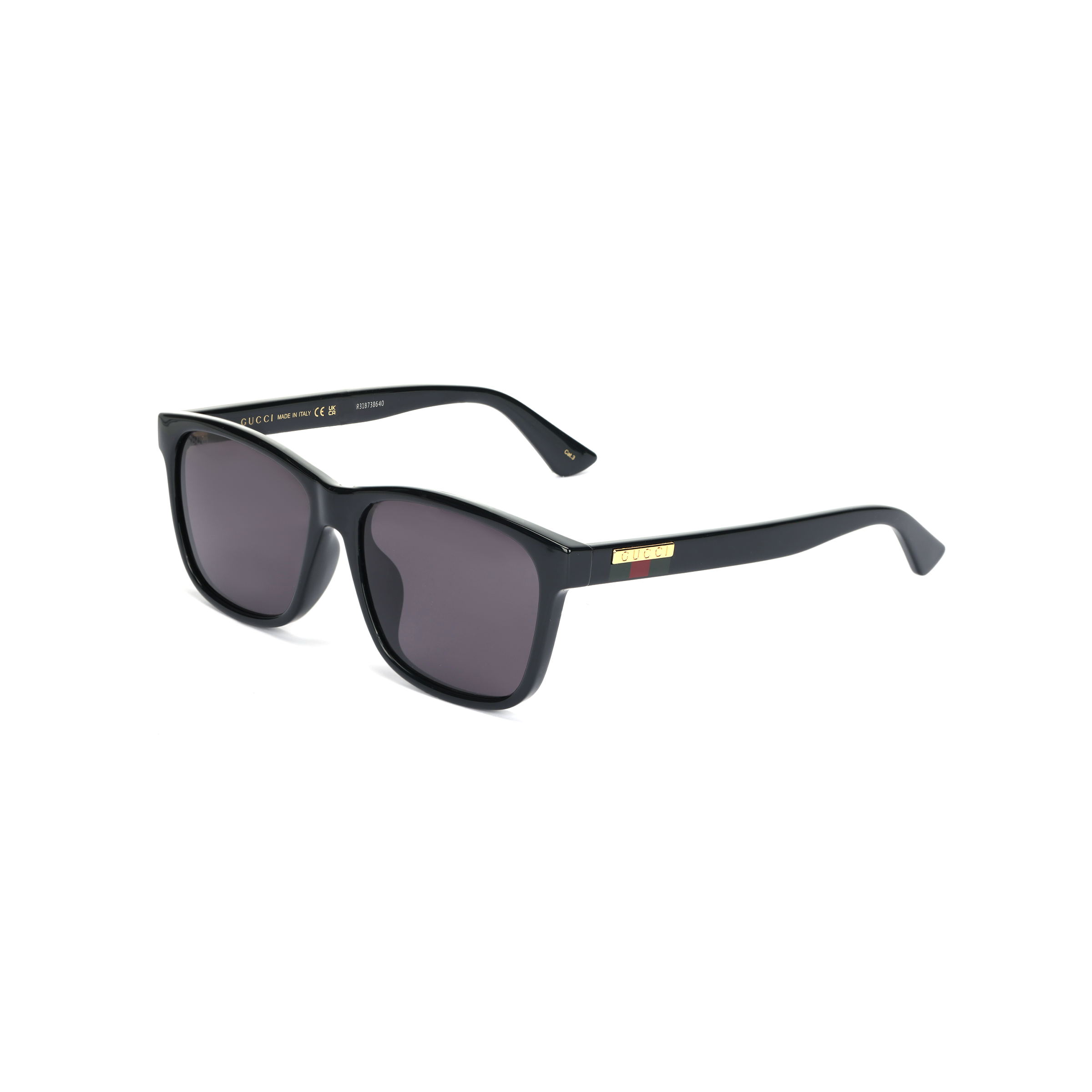 GUCCI Vintage Logo Plaque Acetate Frame Round Sunglasses Men's Black