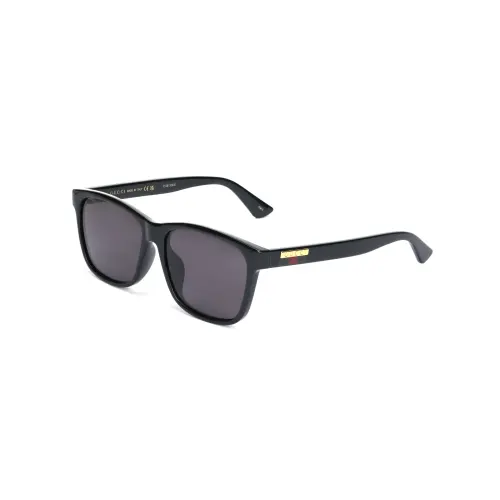 GUCCI Vintage Logo Plaque Acetate Frame Round Sunglasses Men's Black