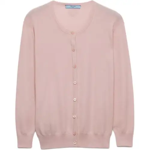 Prada ribbed button-fastening cardigan