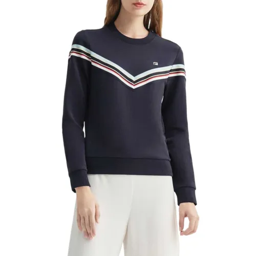 FILA Sweatshirts Women's Legend Blue Crew Neck Moderate