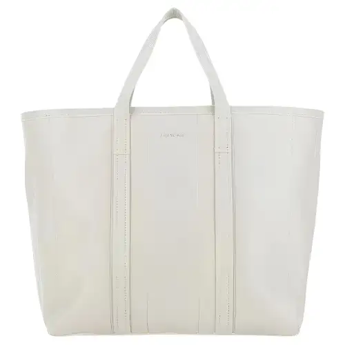 Balenciaga Barbes Lambskin Tote Bag, Shopping Bag, Handbag Medium Women's White