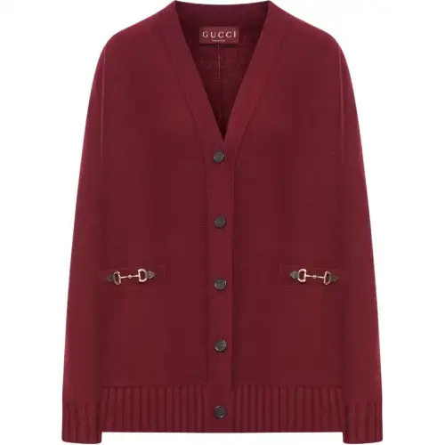 GUCCI Horsebit Detailed Knit Cardigan