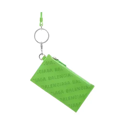 Balenciaga Cash Smoothing Cow Leather With Sheepskin Card Holder Card Holder Women's Green