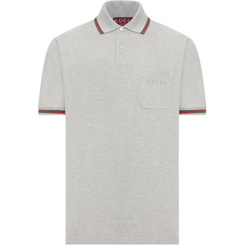 GUCCI Logo Embroidered Short Sleeve Polo Shirt
