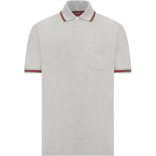 GUCCI Logo Embroidered Short Sleeve Polo Shirt