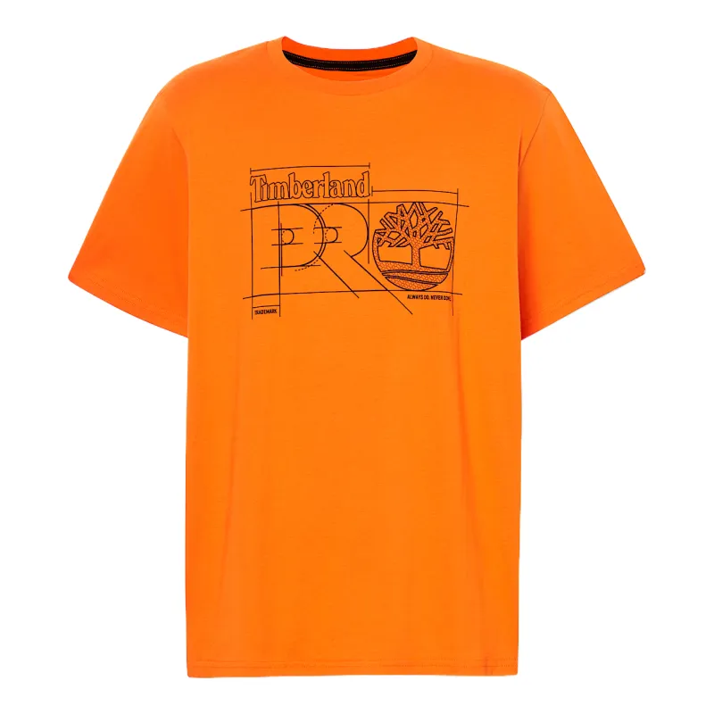 Timberland T Shirts Men's Orange Crew Neck Moderate