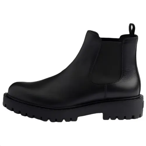 PRADA Leather Short Chelsea Boots 4.4cm Men's Black