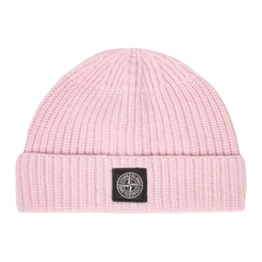 STONE ISLAND Logo Patch Ribbed Beanie