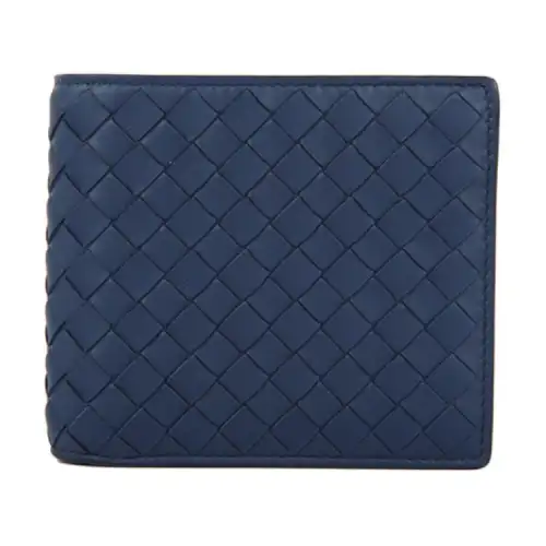 Bottega Veneta Sheepskin Wallet Mini Unisex Blue