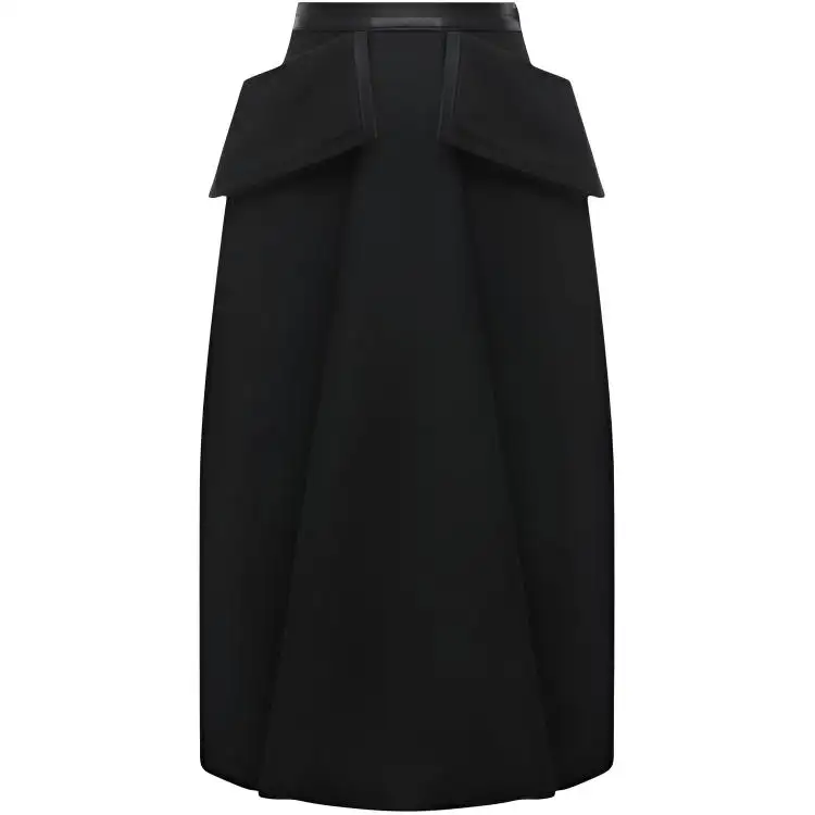 LOEWE Leather Long Skirt Women's Black