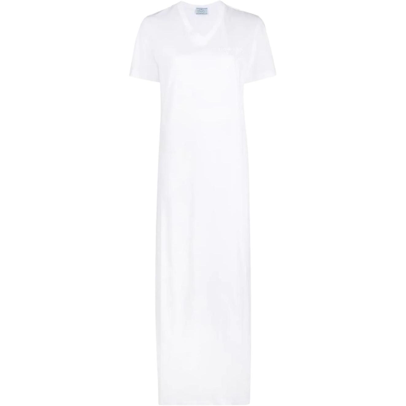 PRADA SS22 Short Sleeved Dress Women's White