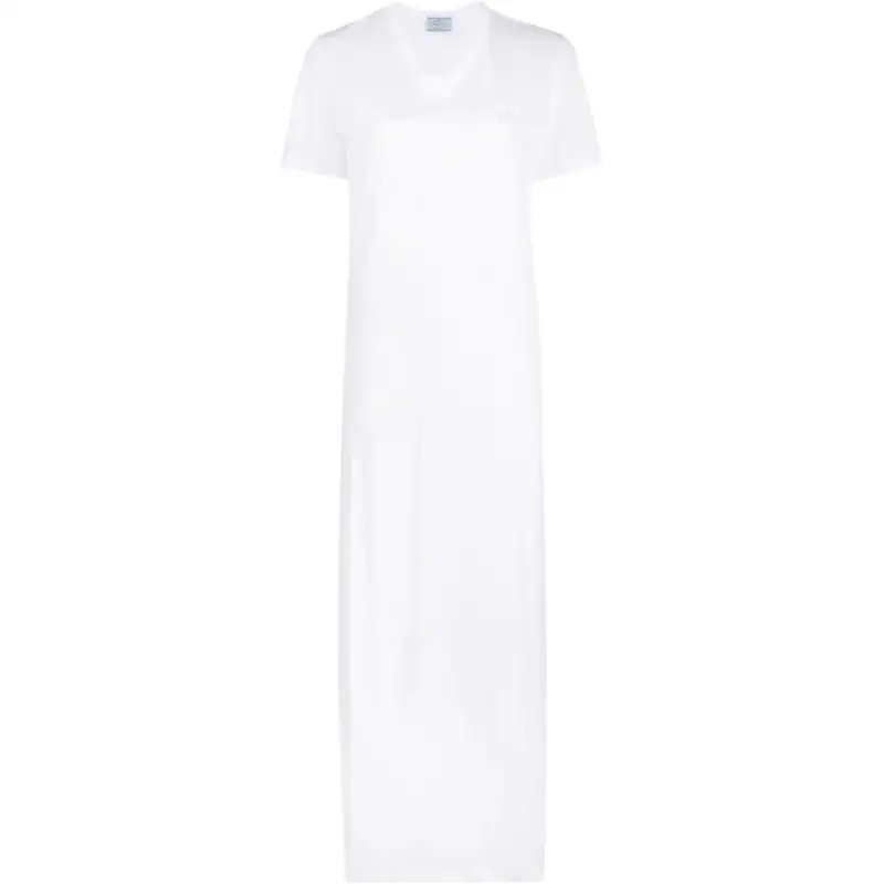 PRADA SS22 Short Sleeved Dress Women's White