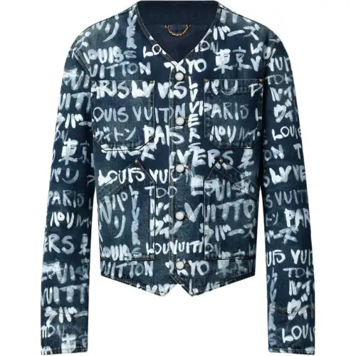 LOUIS VUITTON Denim Collarless Jacket