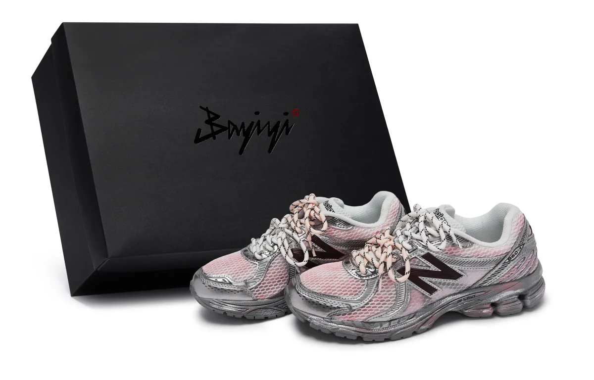 New Balance 860 811 Manufacturing, Heartbeat Wave, Special Shoe Box Low top Casual Shoes Unisex Pink Gray Silver