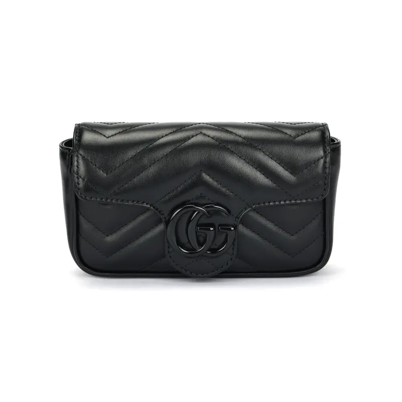 GUCCI GG Marmont Leather Shoulder Bag, Crossbody Bag Extra Mini Women's Black