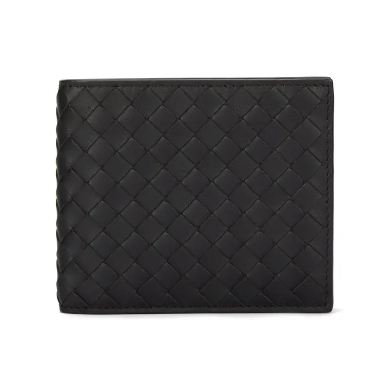 Bottega Veneta Calfskin Card Holder, Wallet Men's Dark Coffee