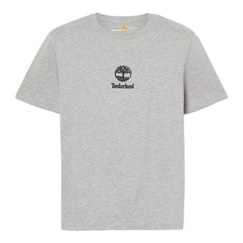 Timberland T Shirts Unisex Gray Crew Neck Moderate