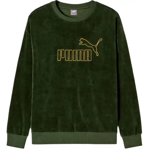 PUMA Sweatshirts Women's Green Crew Neck Moderate Straight Fit