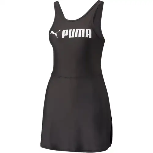 PUMA Sleeveless Dresses Women's Black Crew Neck Moderate
