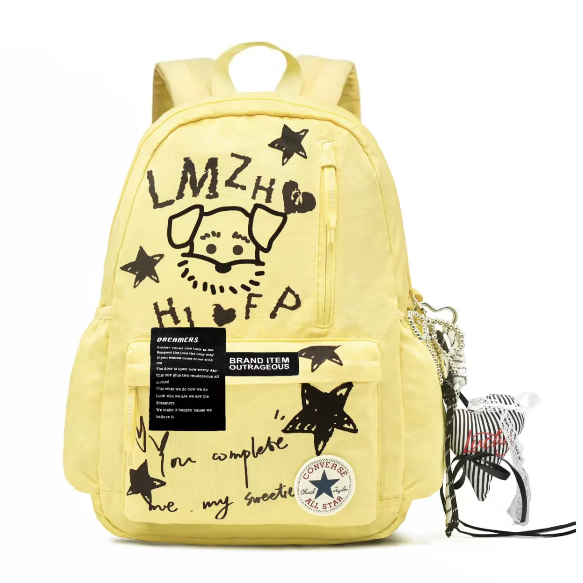 Converse Polyester Puppy Graffiti, Footprint Innovation Backpack Unisex Black
