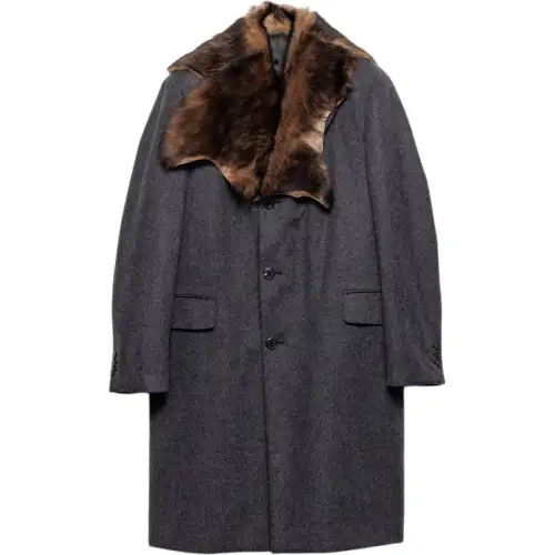 PRADA Sheepskin collar Wool Coat