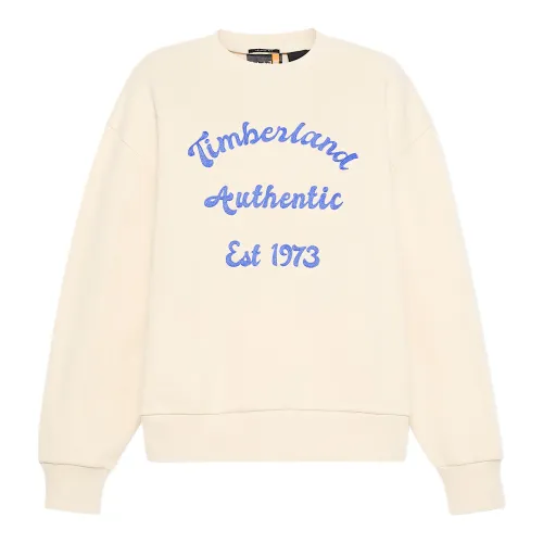 Timberland Sweatshirts Women's Ecru Crew Neck Moderate Regular