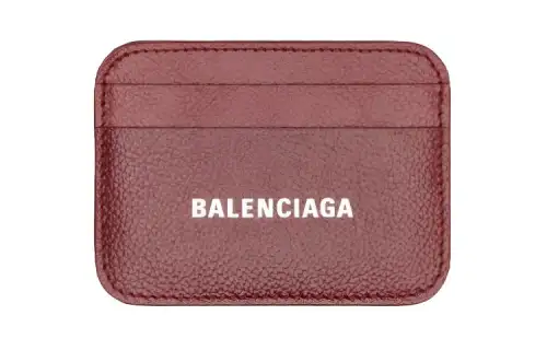 Balenciaga Cow Leather Card Holder Regular Unisex Red