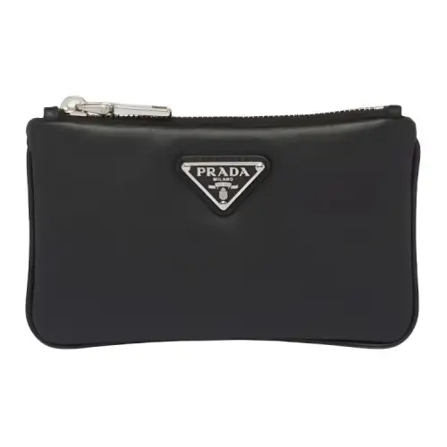 PRADA Leather Clutch Men's Black