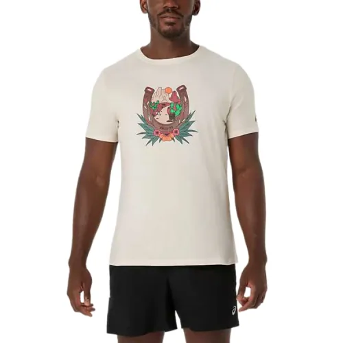 ASICS T Shirts Men's White Crew Neck