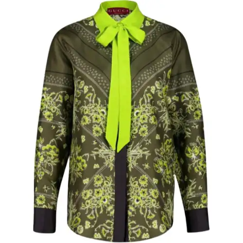 GUCCI Printed Silk Twill Shirt