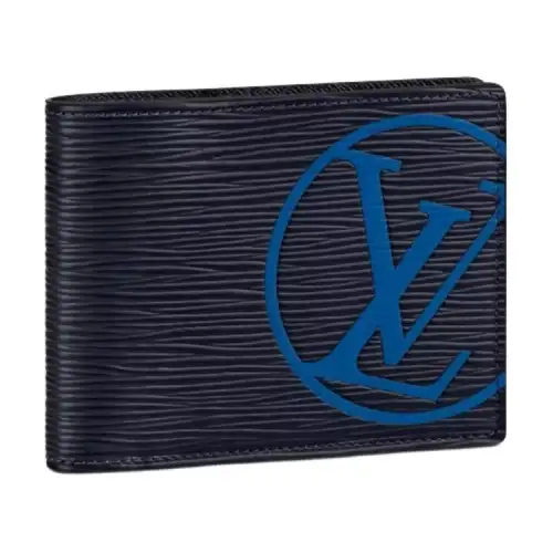 LOUIS VUITTON Multiple Wallet Epi Lv Initials Bleu Marine