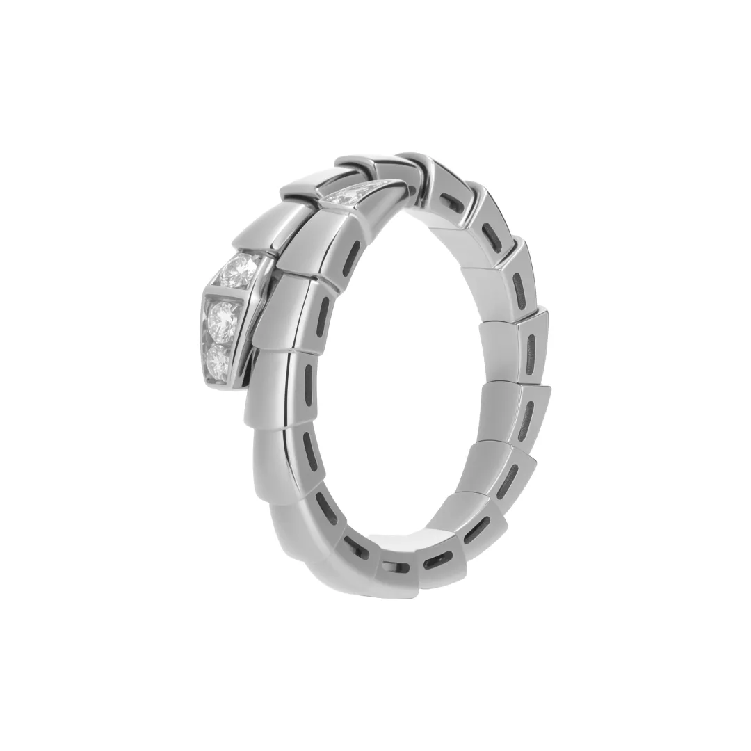 BVLGARI 18K Gold White Gold With Diamond Rings Women's Silver