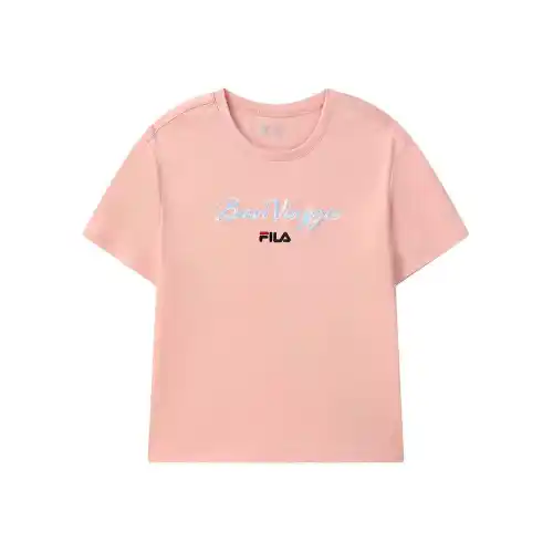FILA Heritage T Shirts Women's Ice Crystal Pink Crew Neck