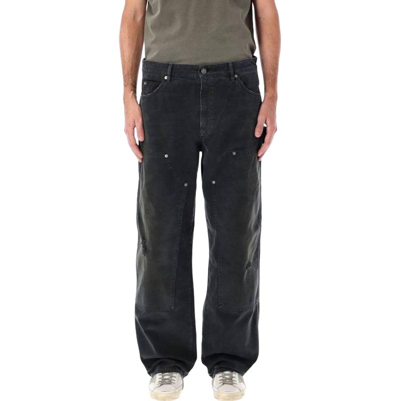 Мужские брюки Golden Goose SS25 (серые с эффектом потертости)