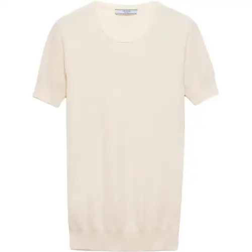 Prada triangle-logo short-sleeve sweater