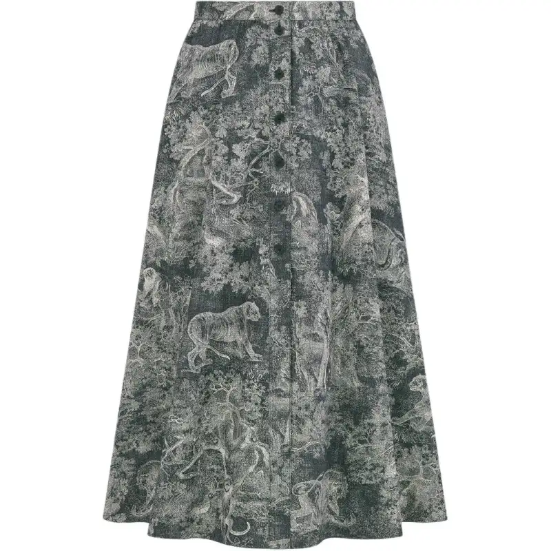 DIOR Casual Long Skirts Women's Blue With White Lettering Moderate Mid Length Other