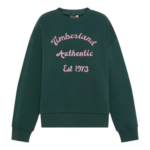 Timberland Sweatshirts Women's Green Crew Neck Moderate