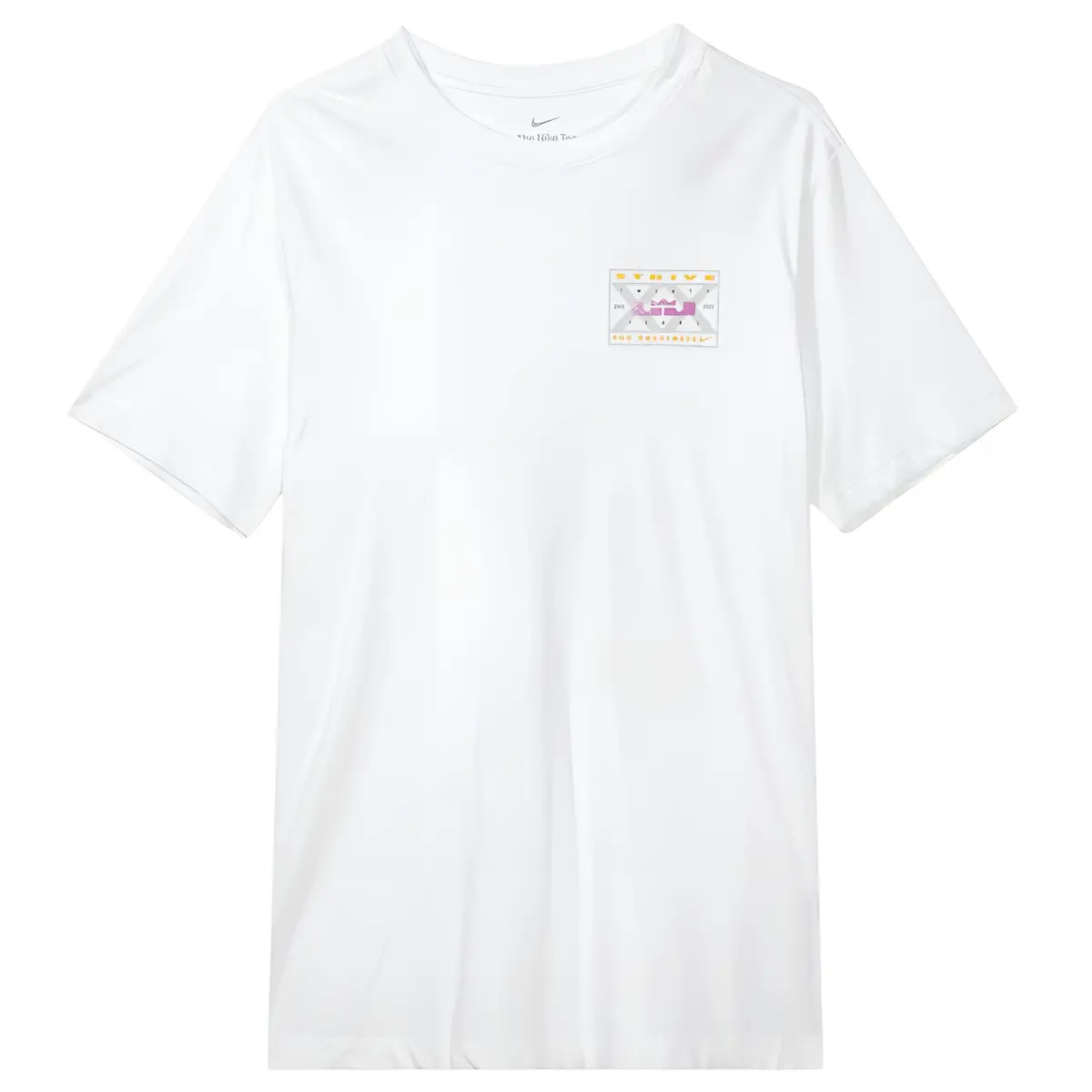 Nike T-Shirts Men's White Crew Neck Moderate Straight Fit