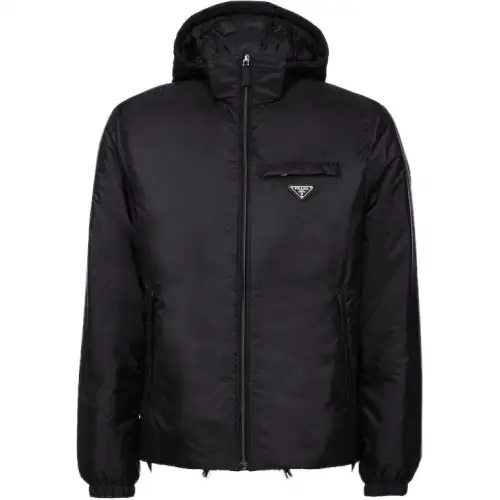 PRADA Logo Plaque Padded Jacket