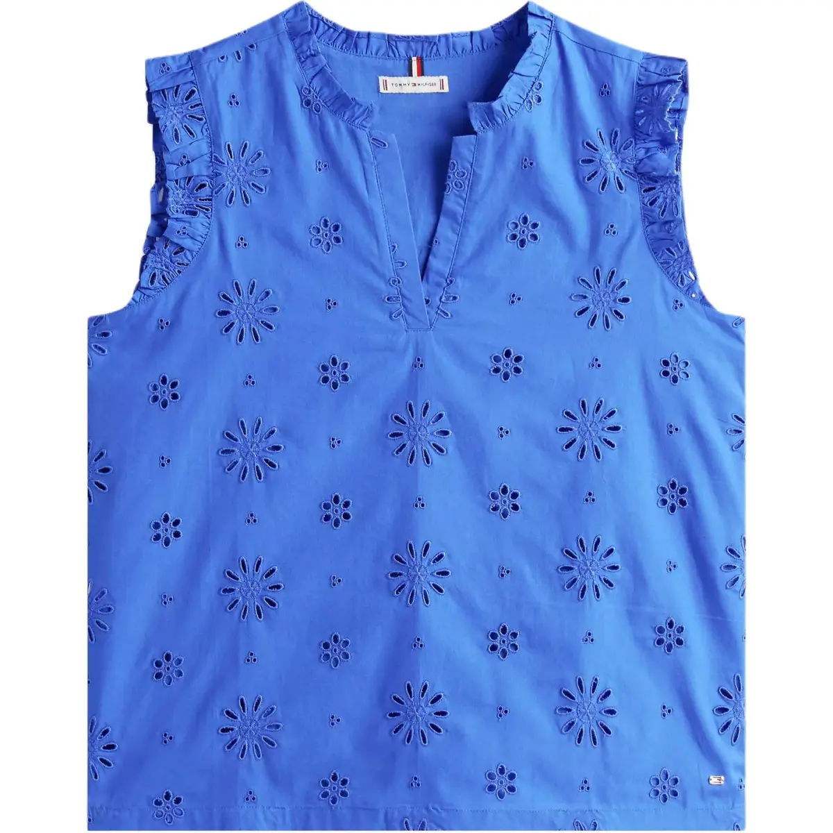 Tommy Hilfiger Shirts Women's Blue Ruffle Collar