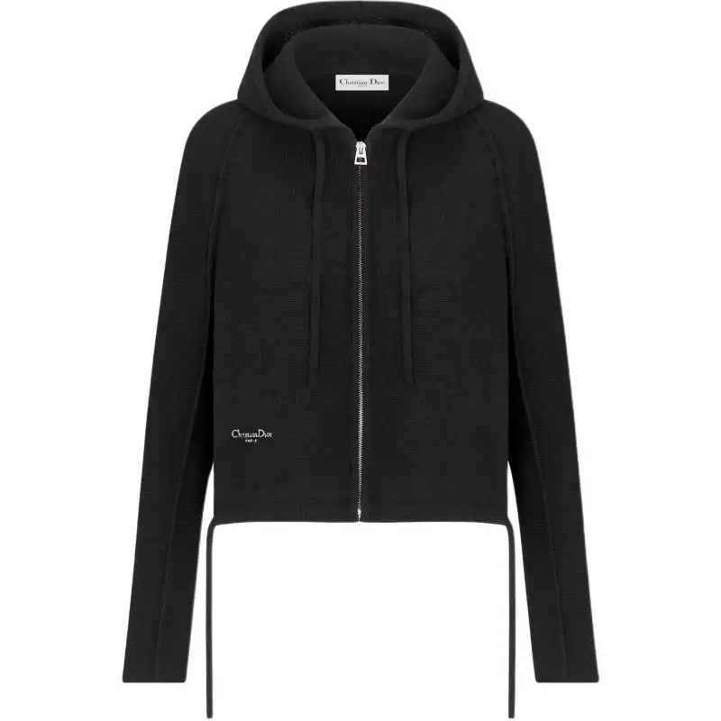 DIOR Sweaters Women's Black Hooded Non Detachable Moderate Other