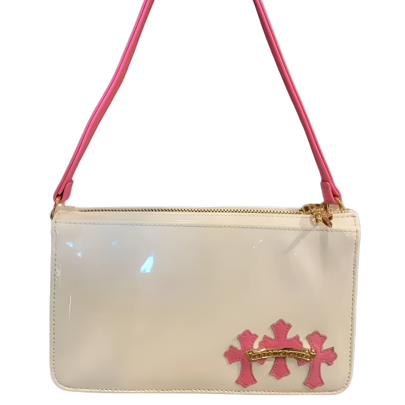 Chrome Hearts Patent Leather Shoulder Bag, Handbag, Shoulder Bag Women's White