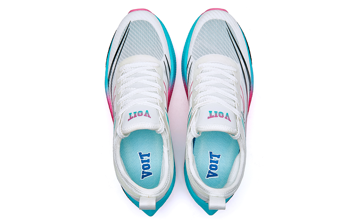VOIT Cushioning Slip Resistant Rebound Low top Carbon Plate Marathon Running Shoes Unisex White Green