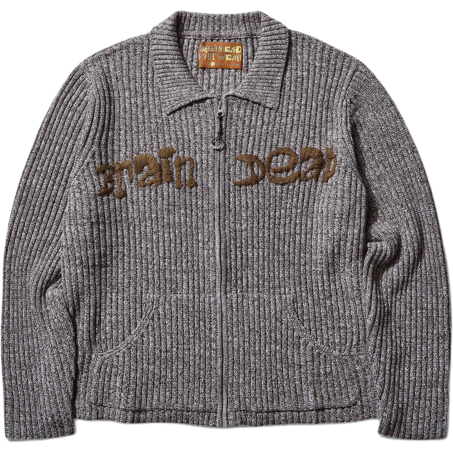 Мужское худи Brain Dead Knitted Zip Polo (коричневое мульти)